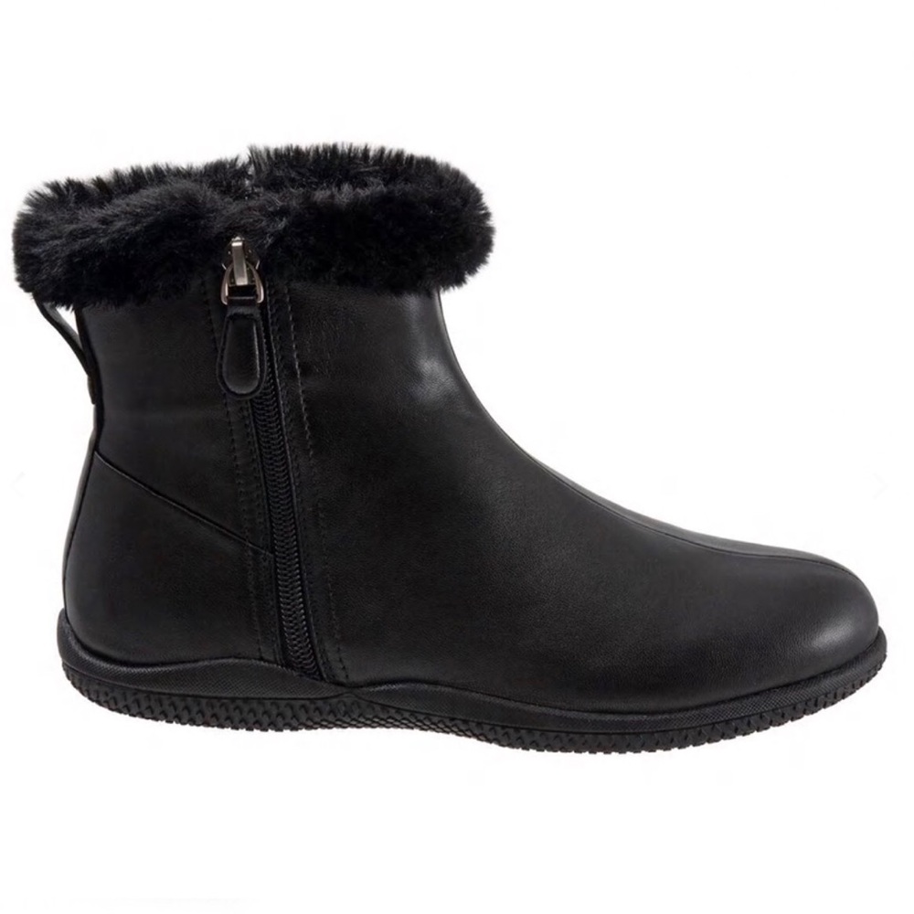 Softwalk Helena Zipper Plush Leather Amazing Soft Faux Fur Sz 10 W